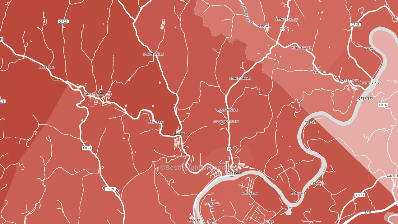 26588, WV block-group political-lean map