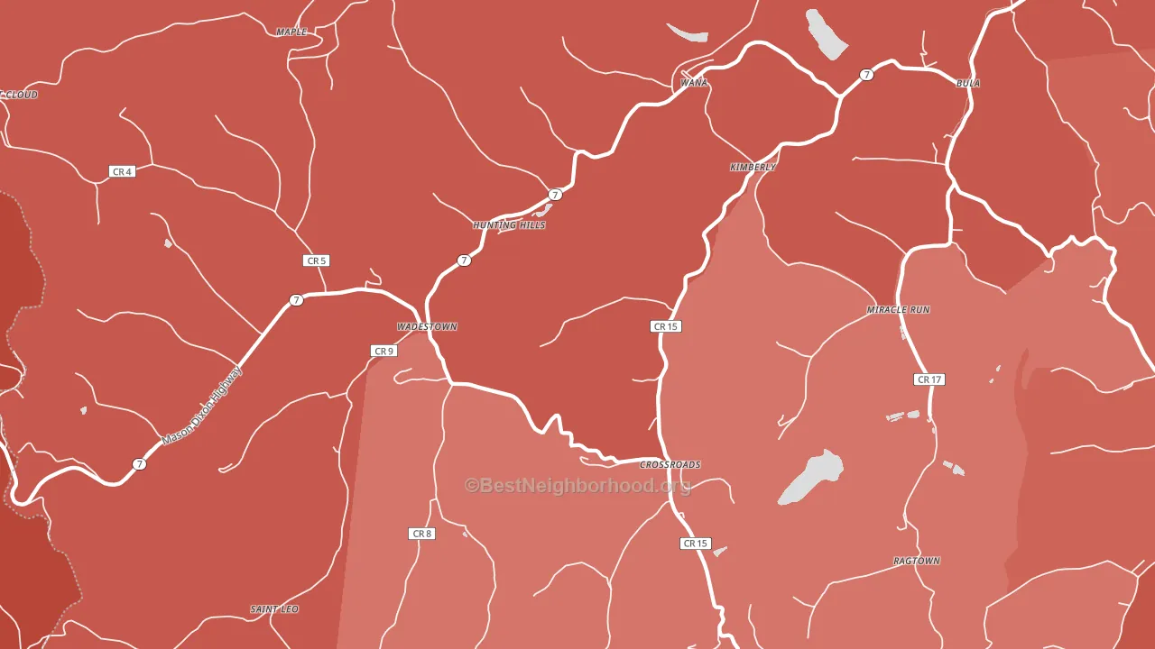 26590, WV block-group political-lean map