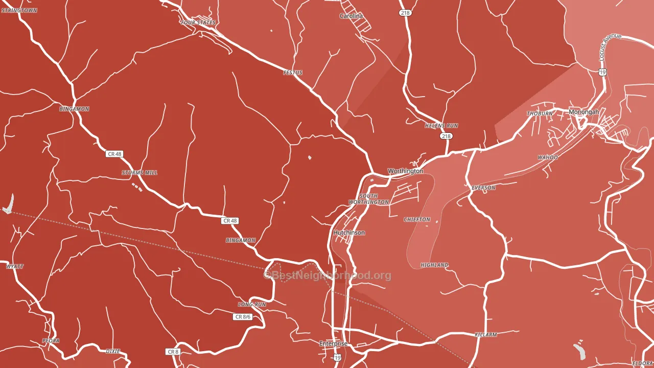 26591, WV block-group political-lean map