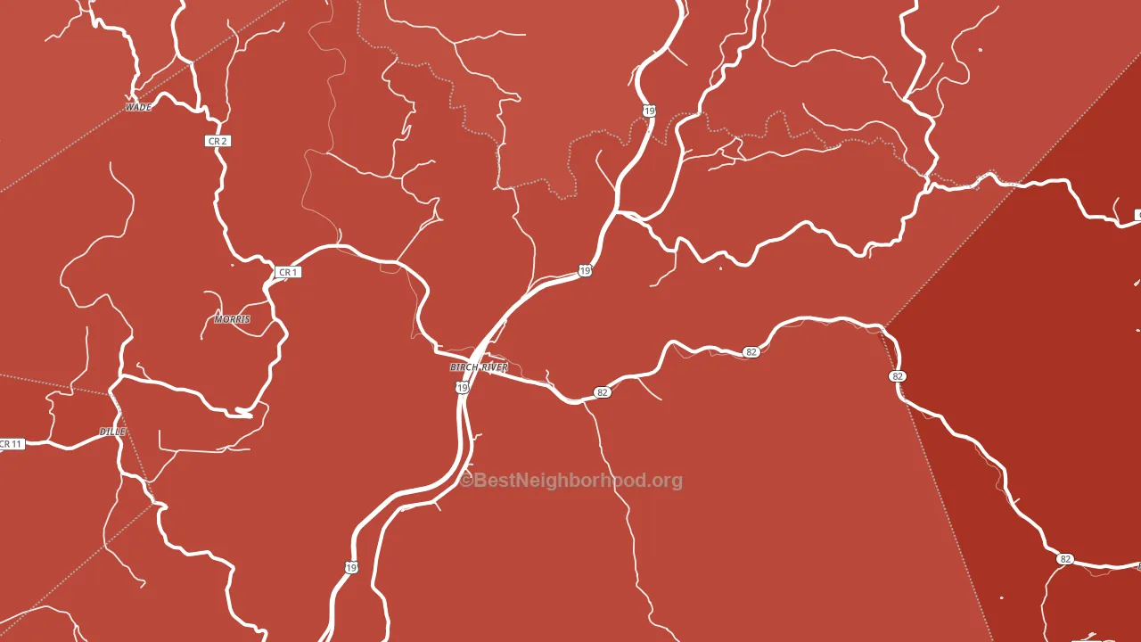 26610, WV block-group political-lean map