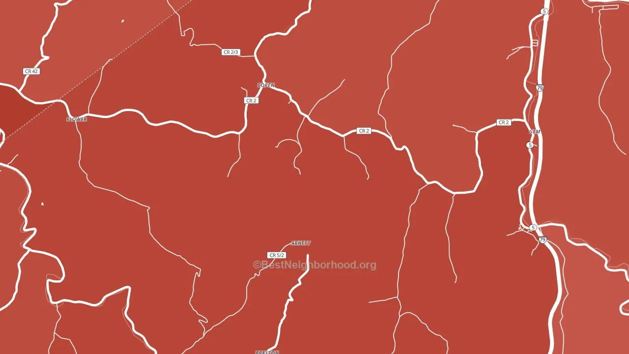 26615, WV block-group political-lean map