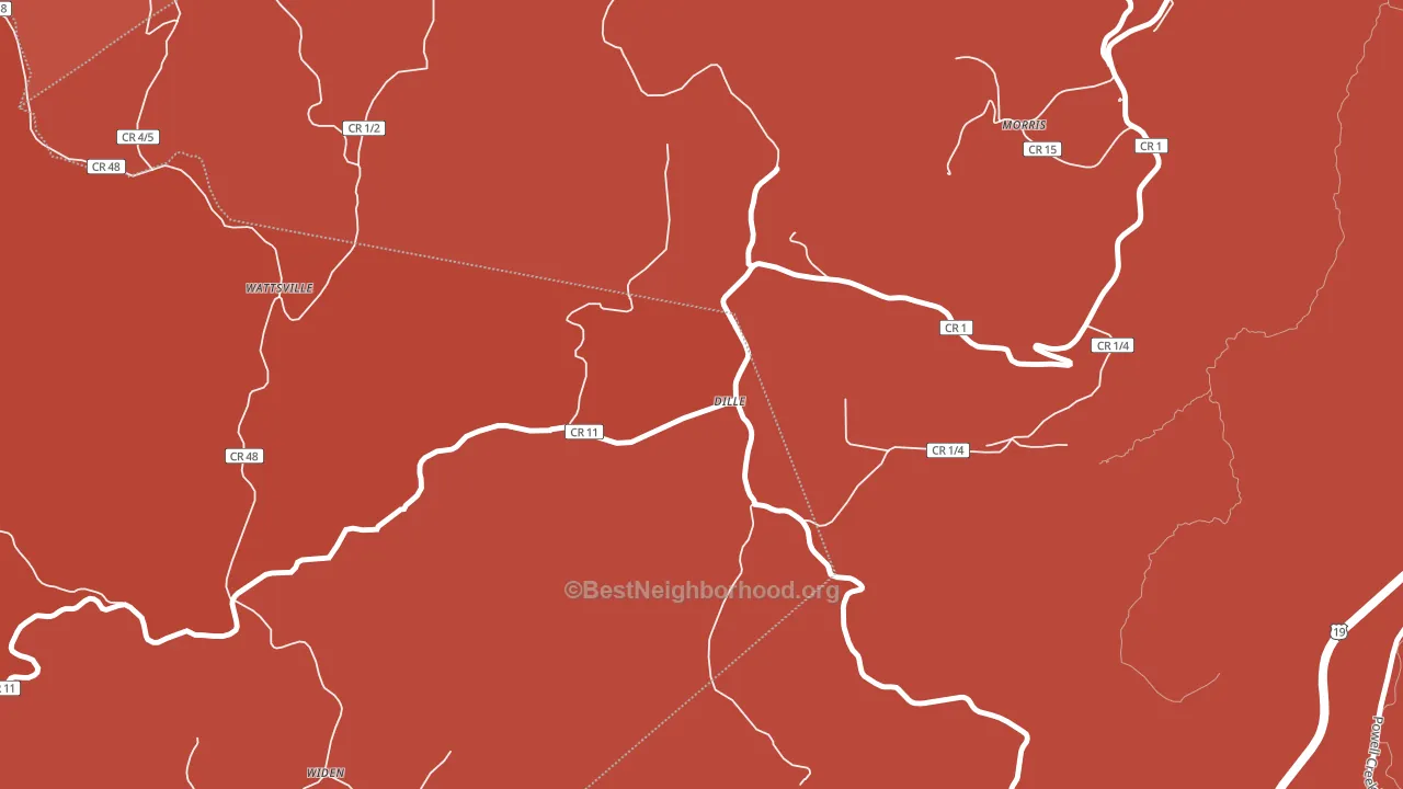 26617, WV block-group political-lean map