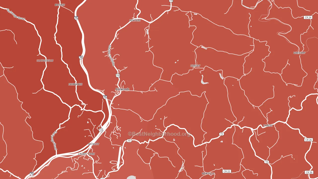 26621, WV block-group political-lean map