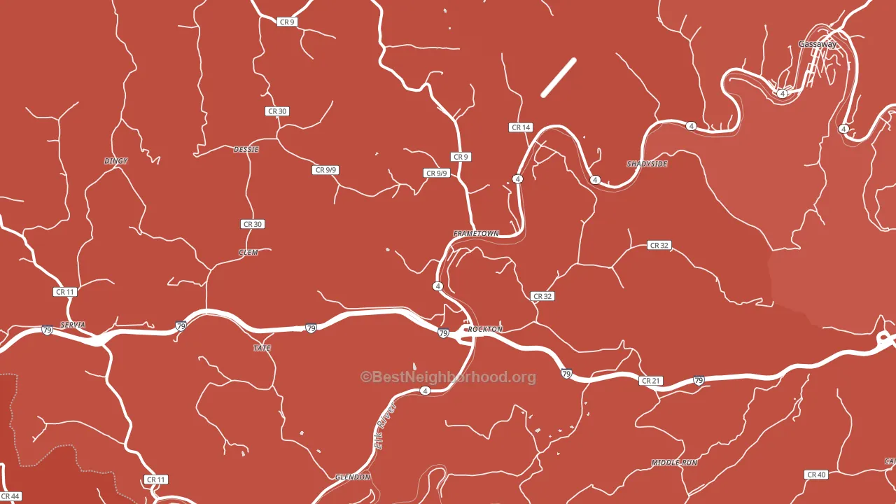 26623, WV block-group political-lean map