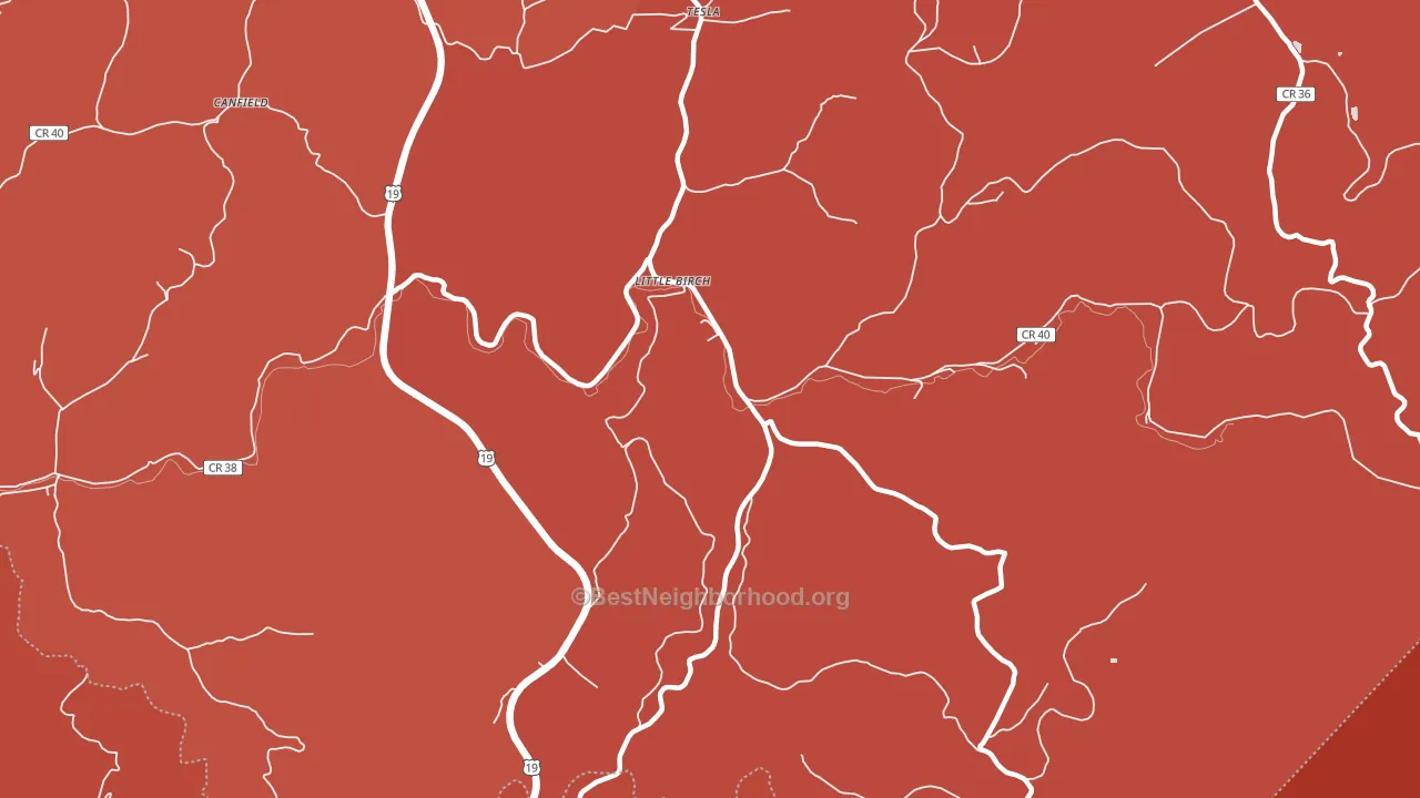 26629, WV block-group political-lean map