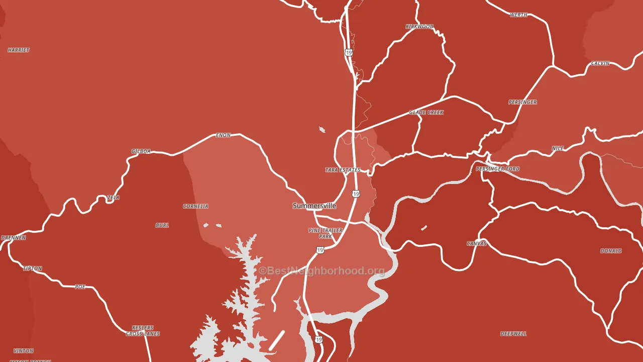26651, WV block-group political-lean map