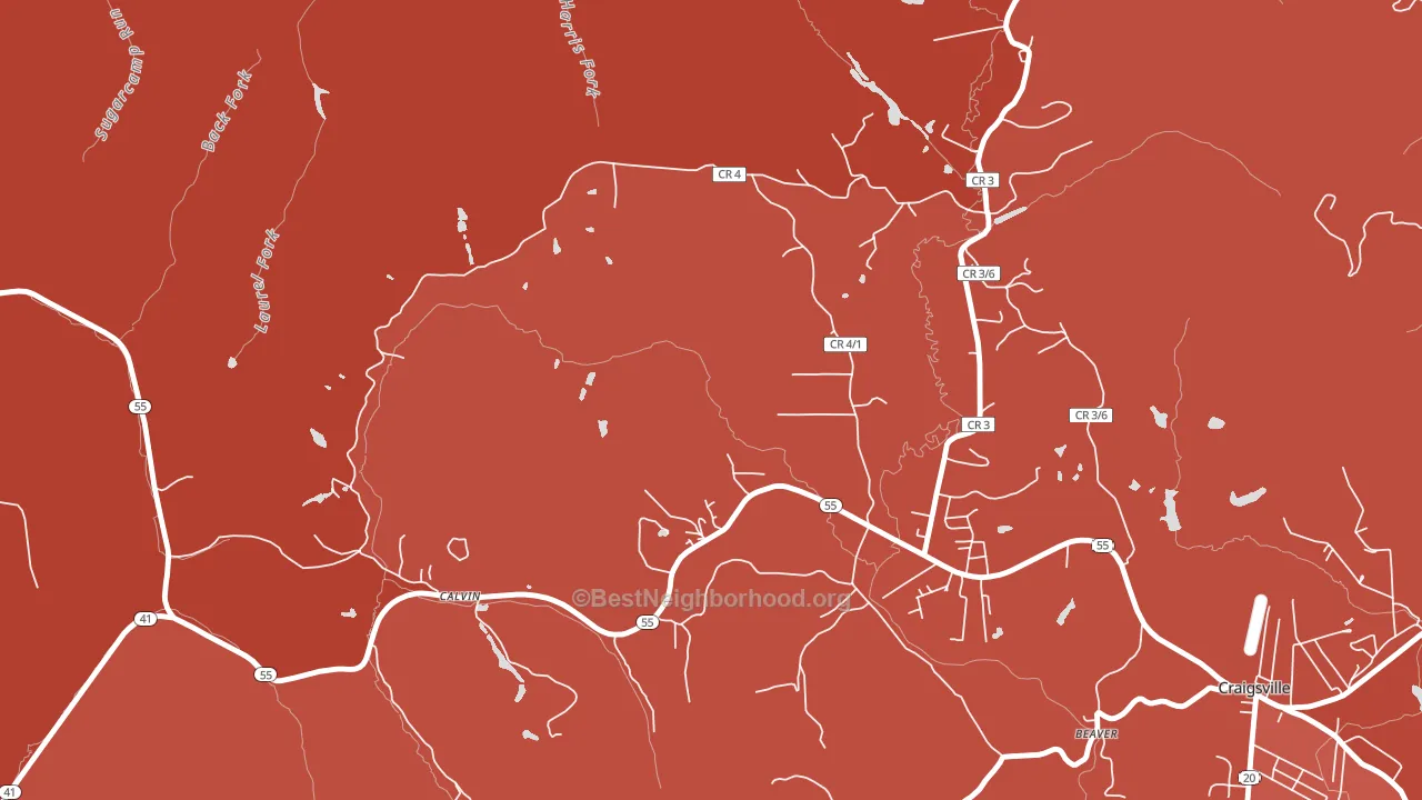 26660, WV block-group political-lean map