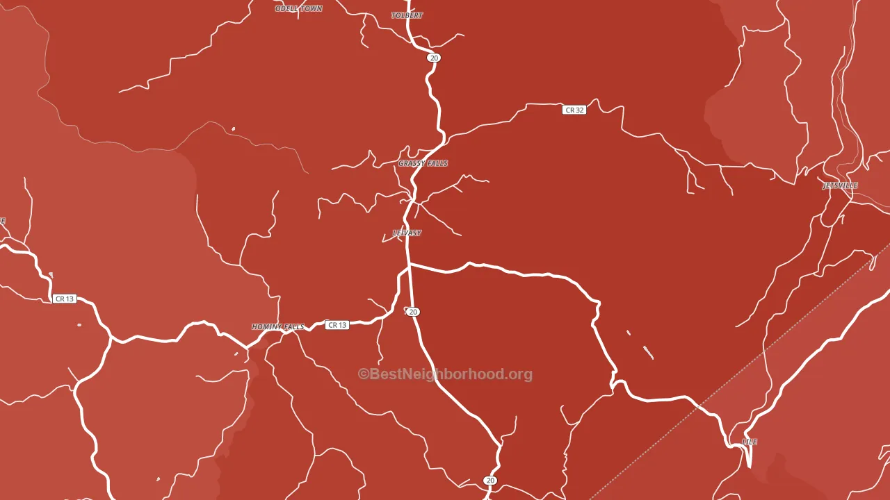 26676, WV block-group political-lean map