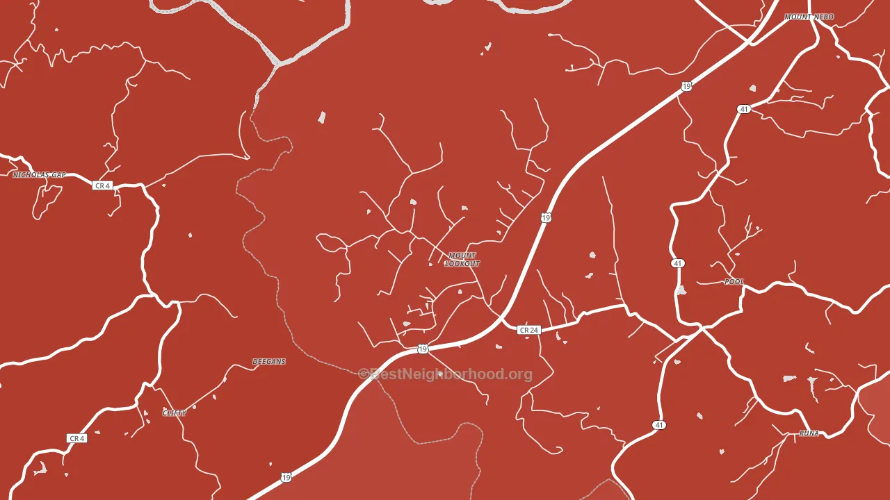 26678, WV block-group political-lean map