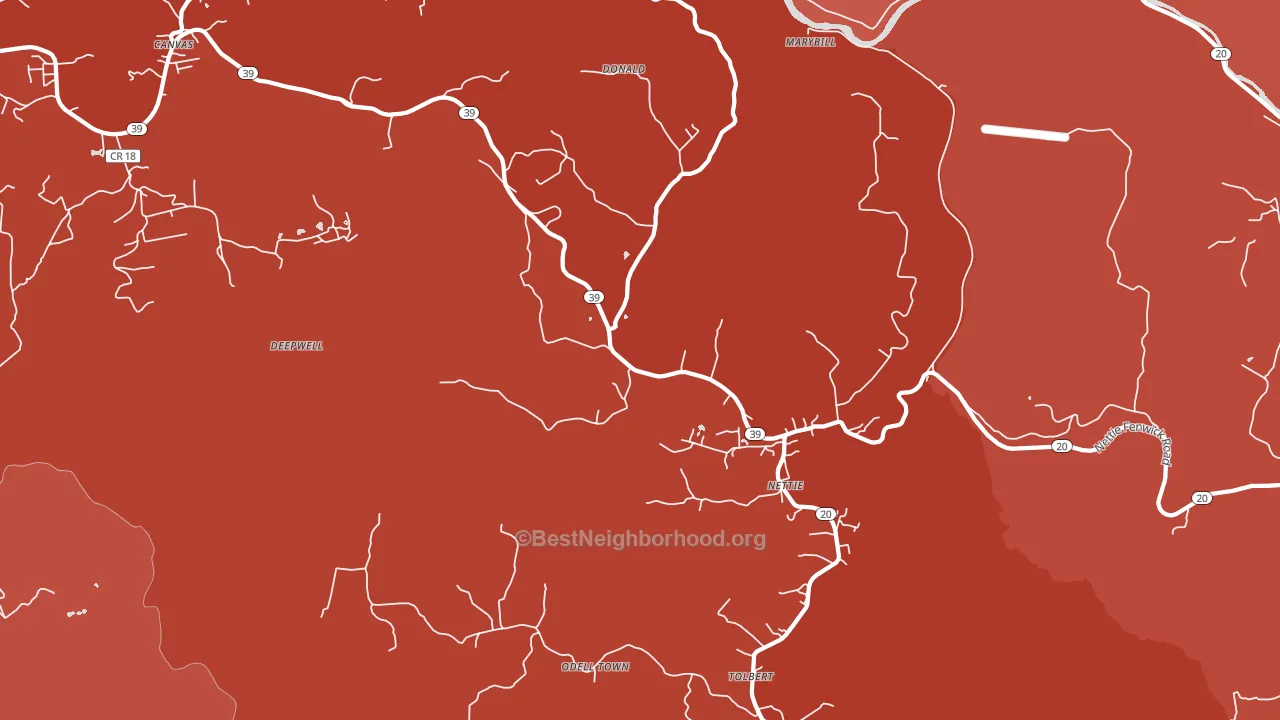 26681, WV block-group political-lean map