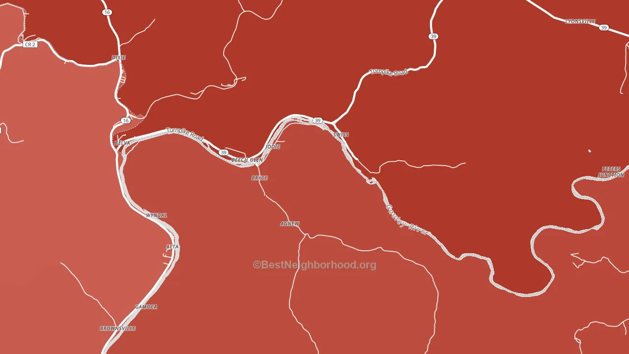 26690, WV block-group political-lean map