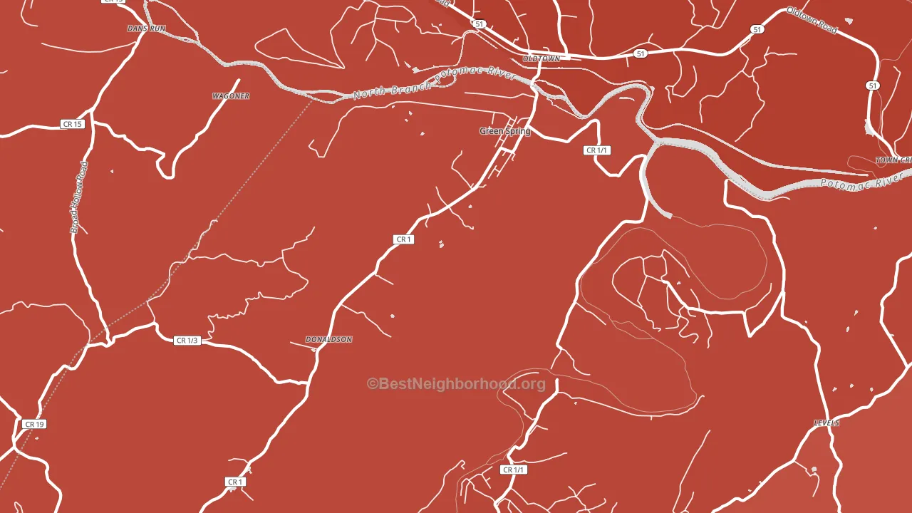 26722, WV block-group political-lean map