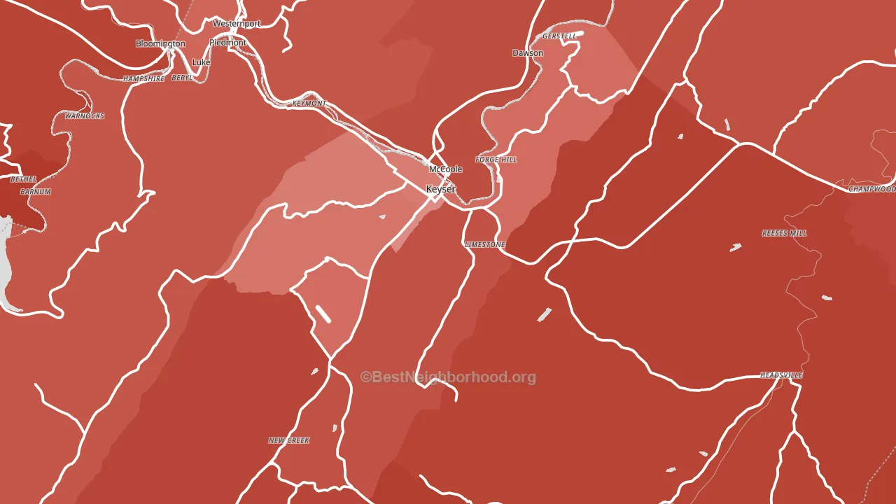 26726, WV block-group political-lean map