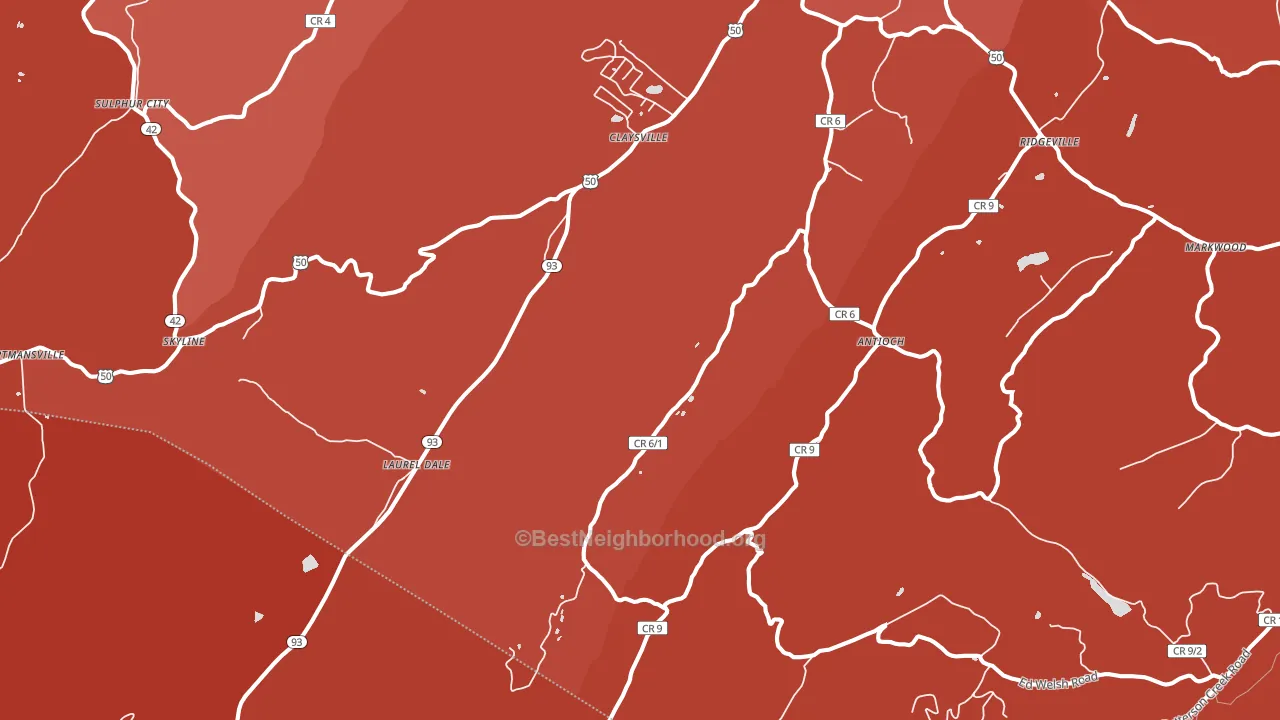 26743, WV block-group political-lean map
