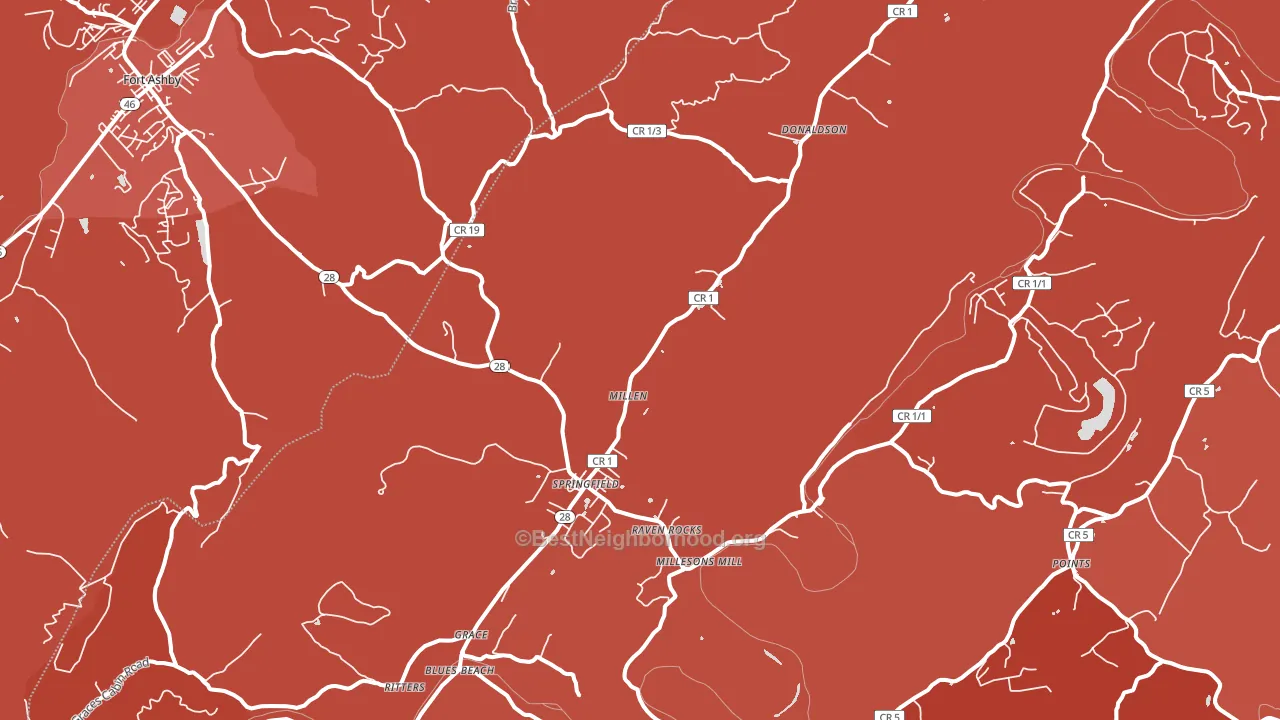 26763, WV block-group political-lean map