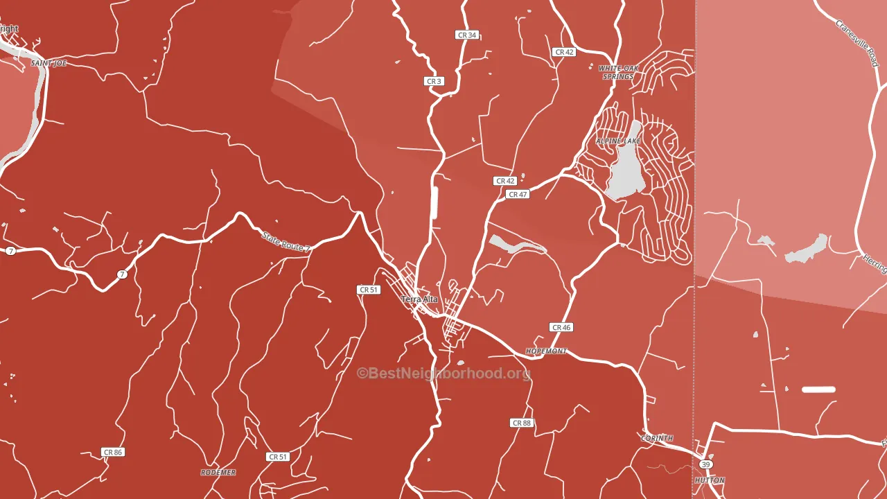 26764, WV block-group political-lean map