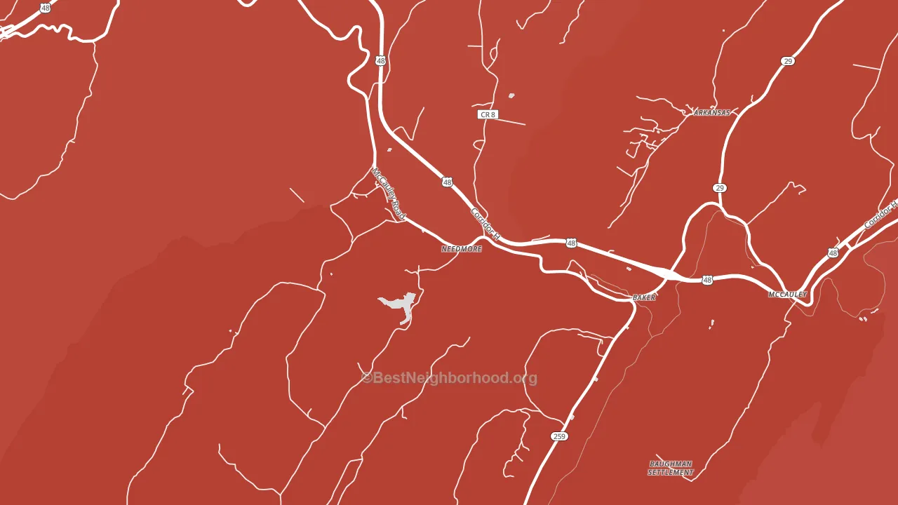 26801, WV block-group political-lean map