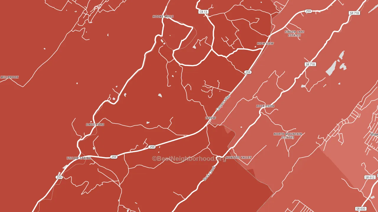 26808, WV block-group political-lean map