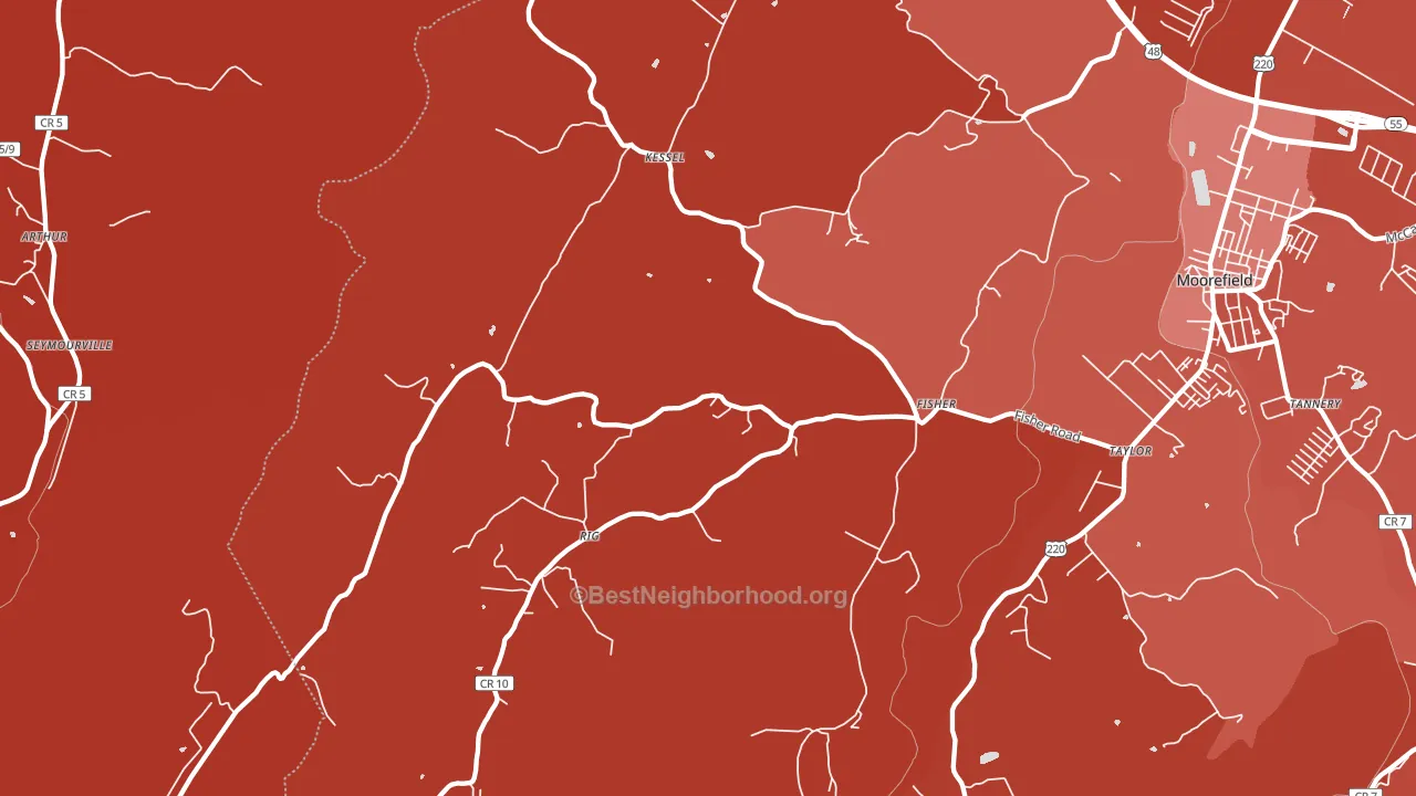 26818, WV block-group political-lean map