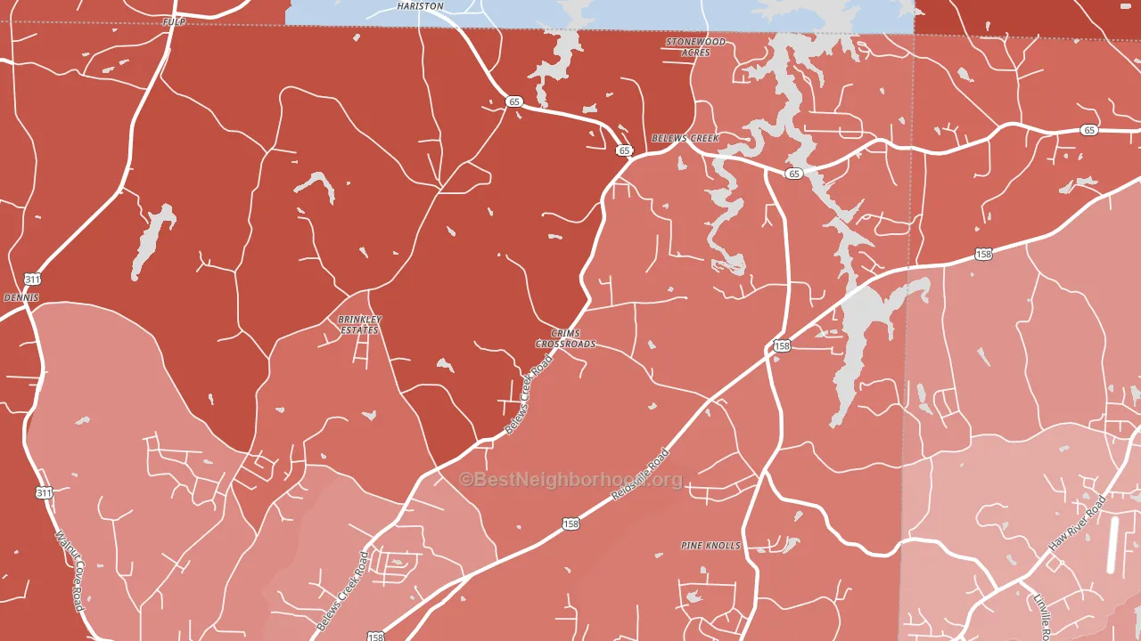 27009, NC block-group political-lean map