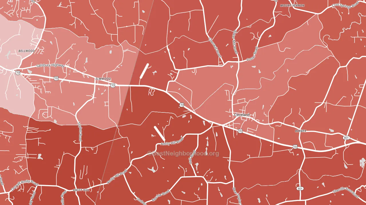 27013, NC block-group political-lean map
