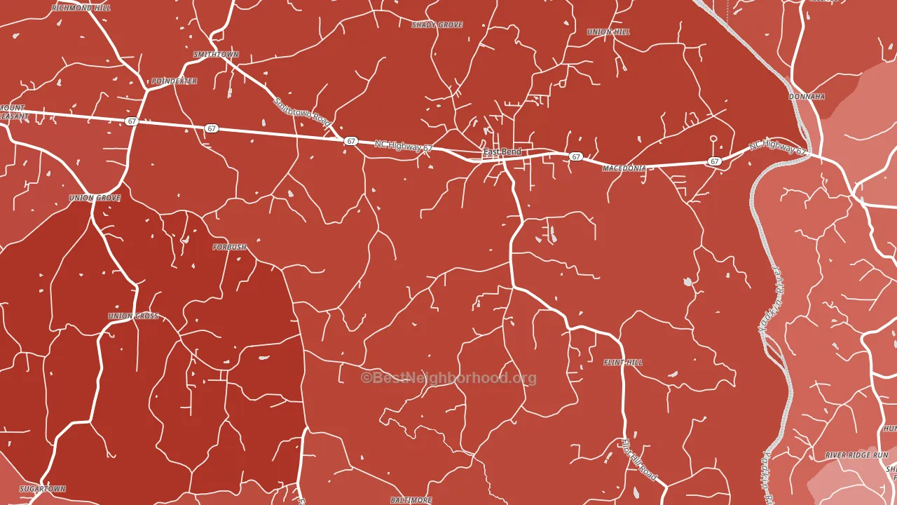 27018, NC block-group political-lean map