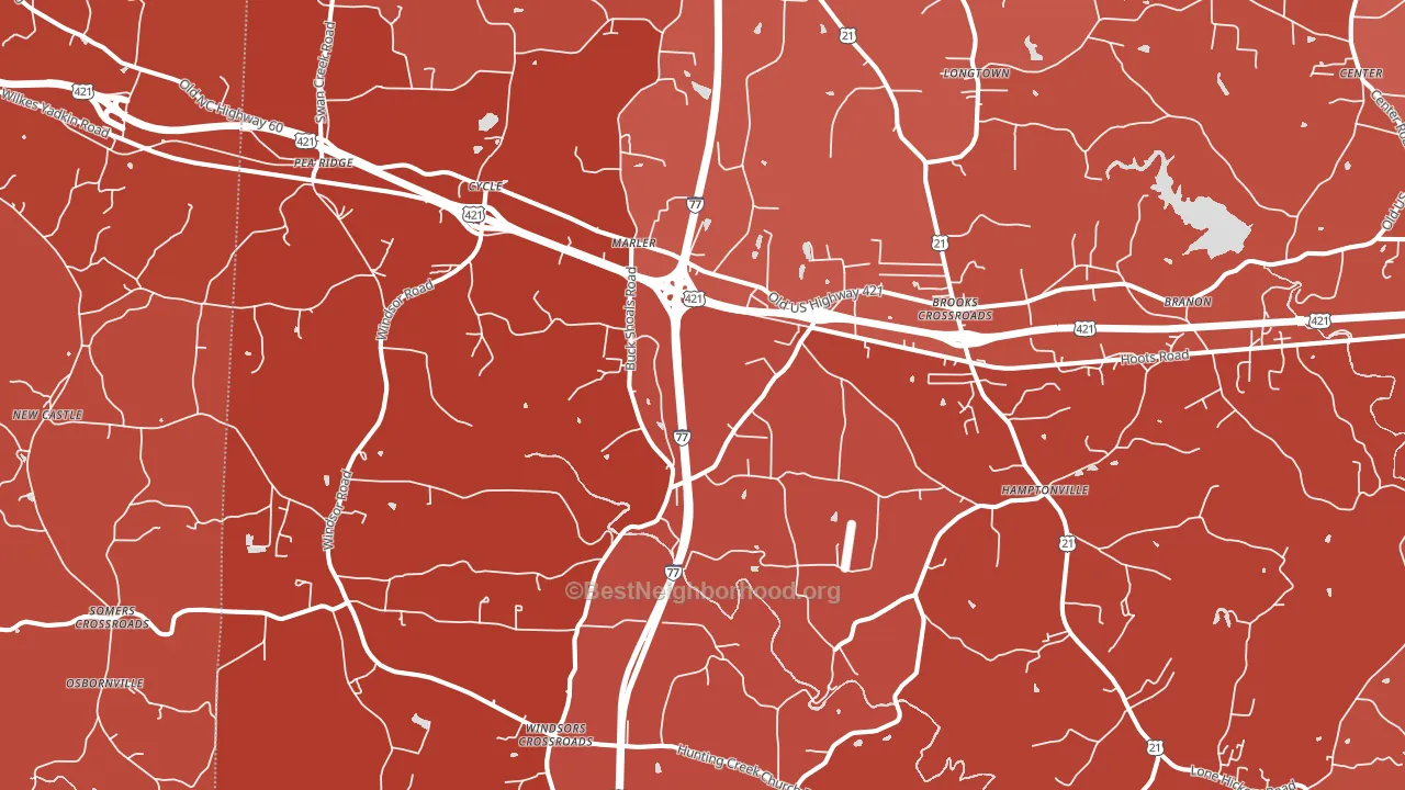 27020, NC block-group political-lean map