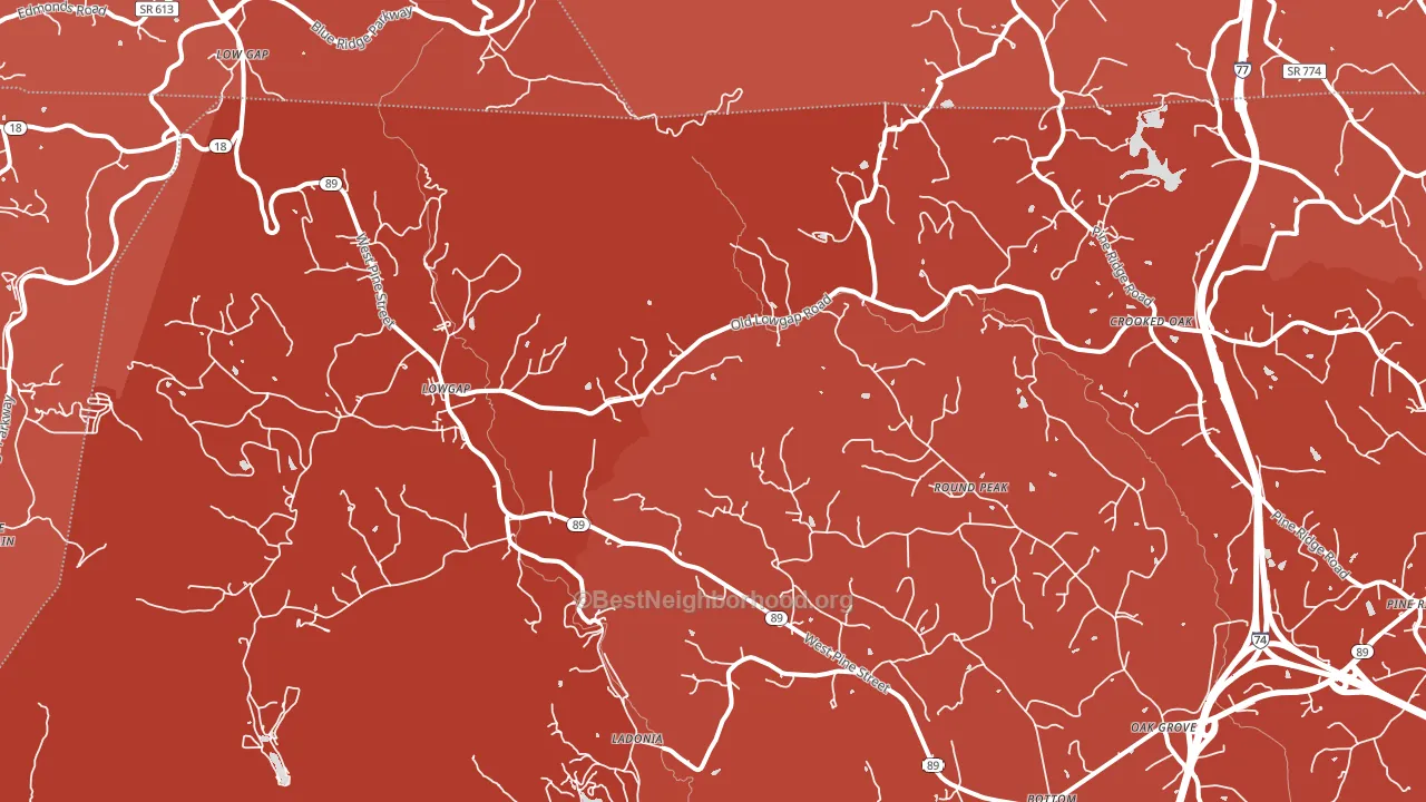 27024, NC block-group political-lean map