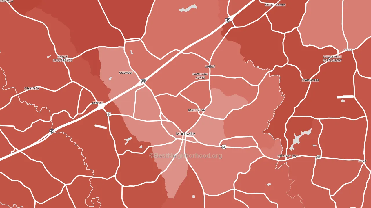 27028, NC block-group political-lean map
