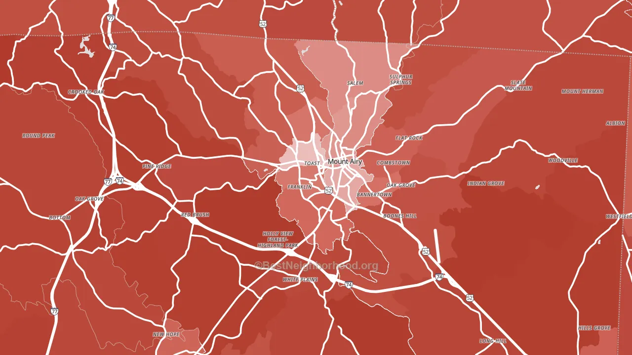 27030, NC block-group political-lean map
