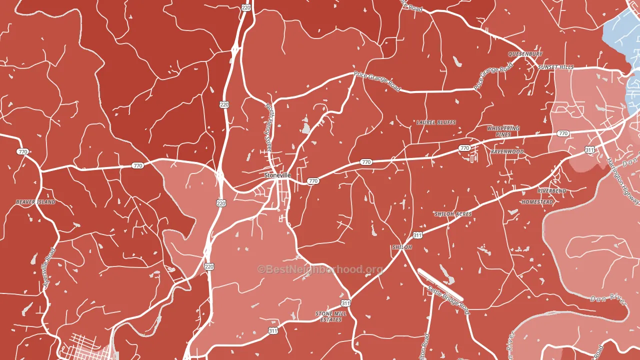 27048, NC block-group political-lean map