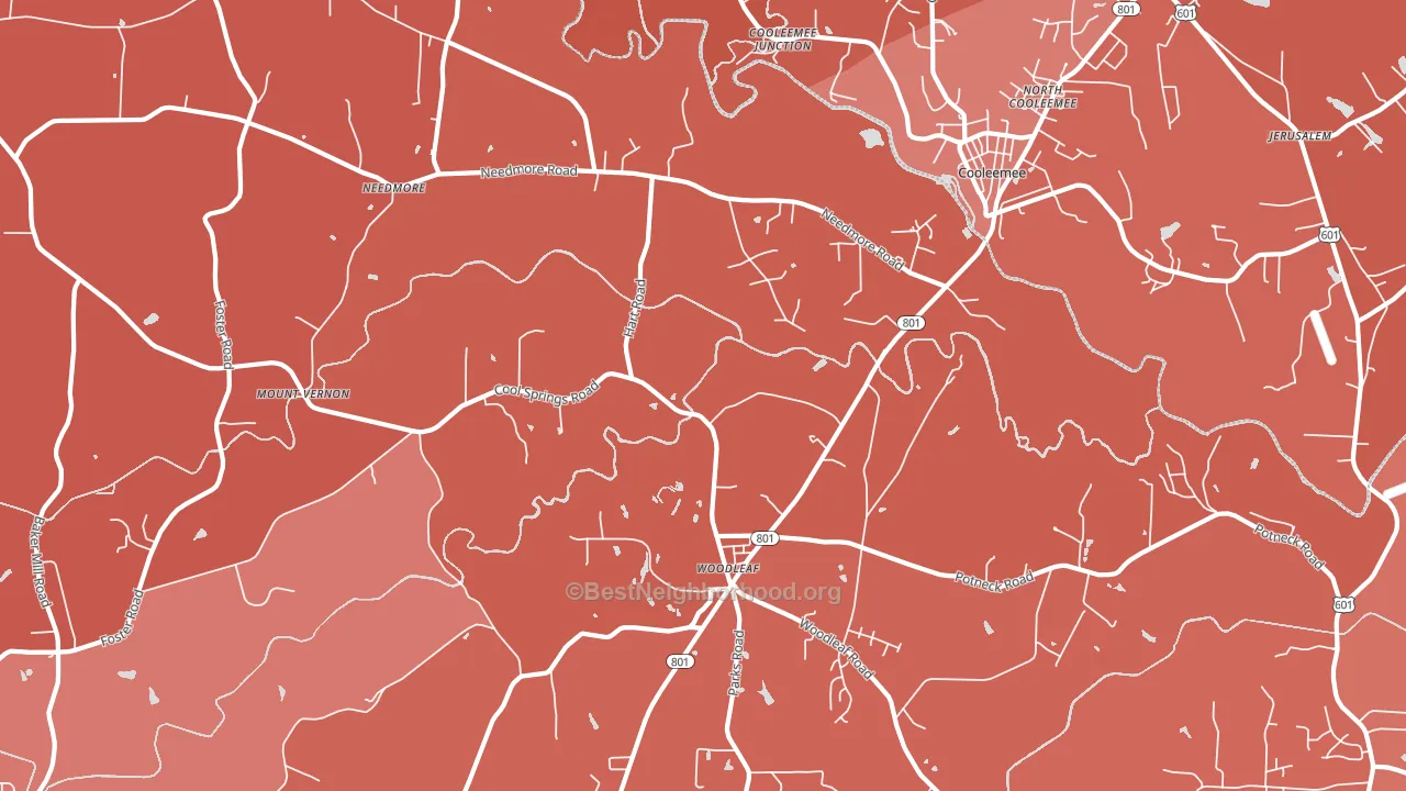 27054, NC block-group political-lean map