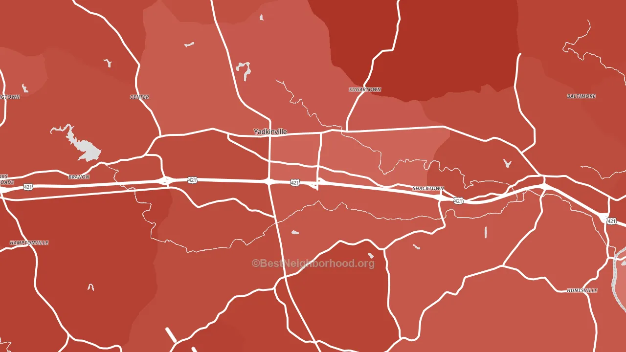 27055, NC block-group political-lean map