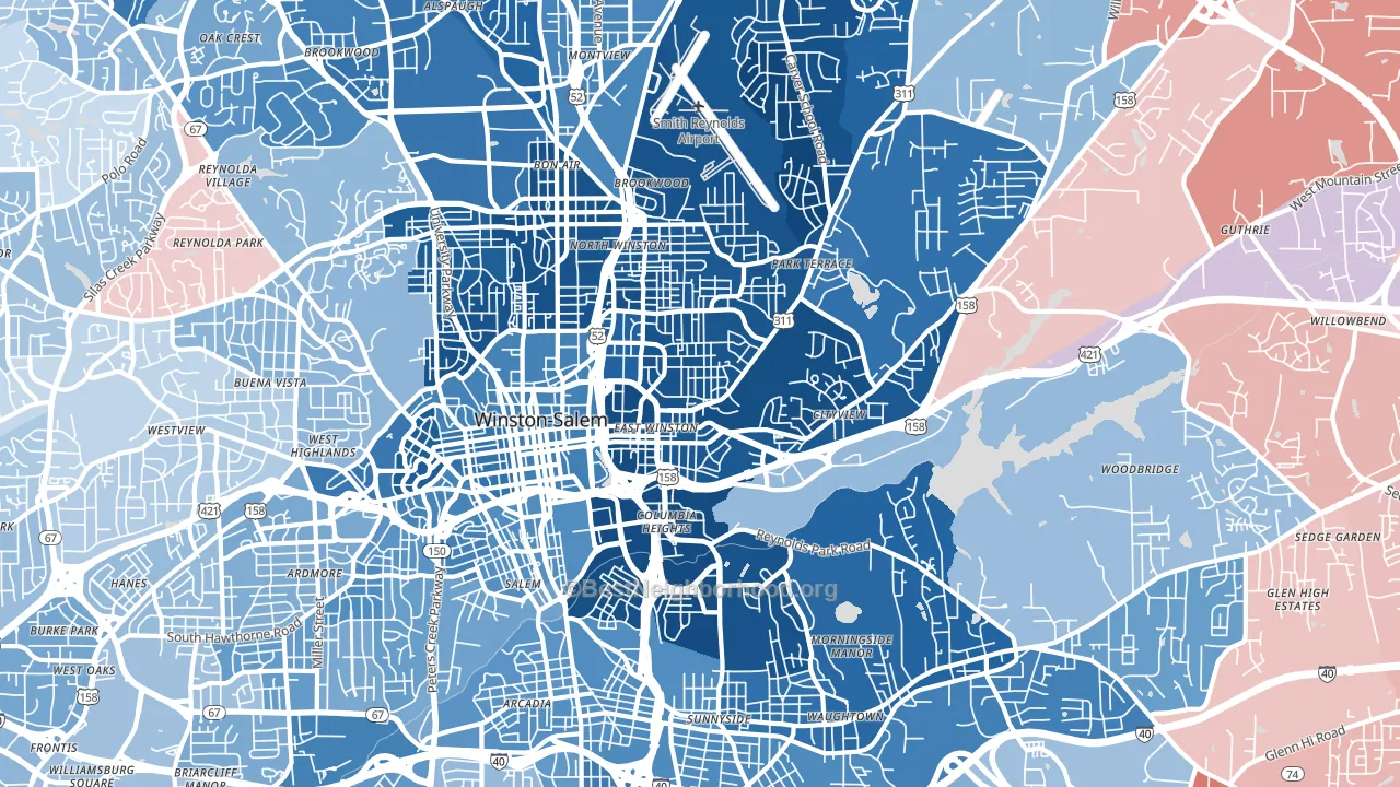 27101, NC block-group political-lean map