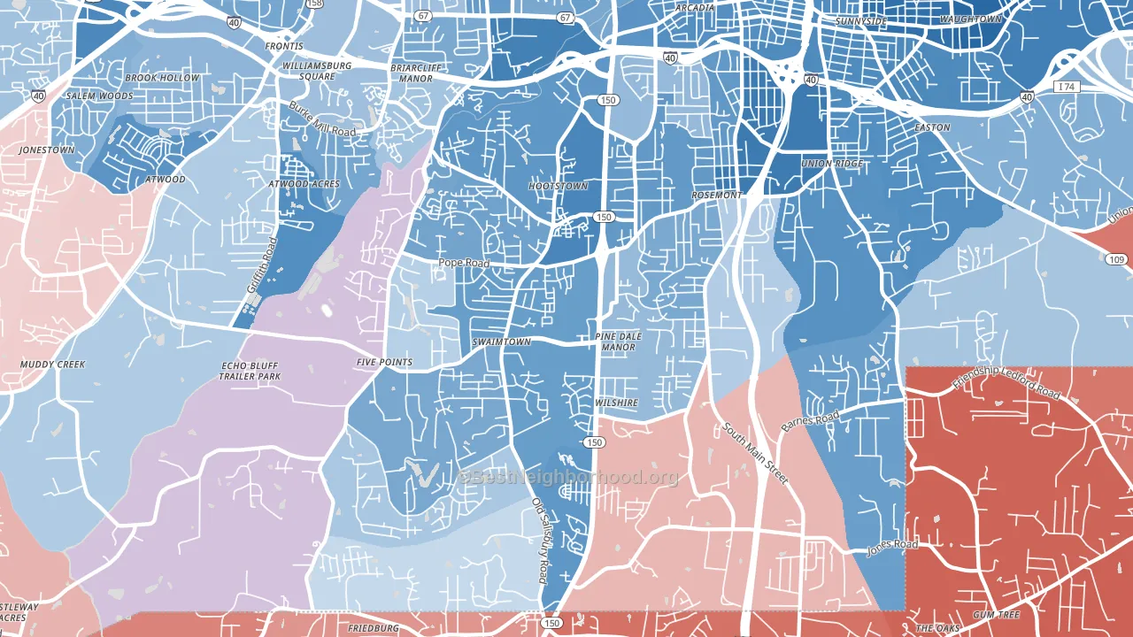 27127, NC block-group political-lean map