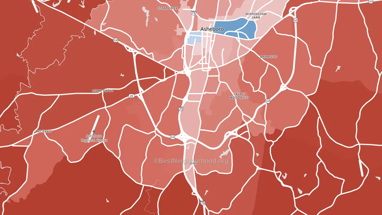 27205, NC block-group political-lean map