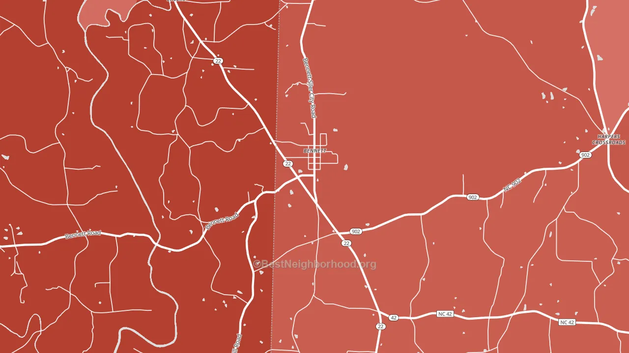 27208, NC block-group political-lean map