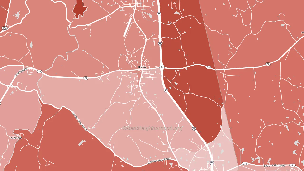27209, NC block-group political-lean map