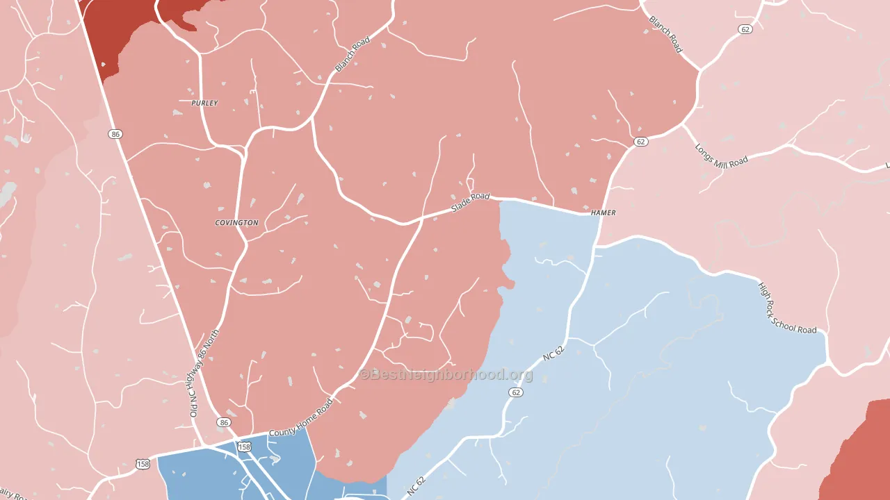27212, NC block-group political-lean map