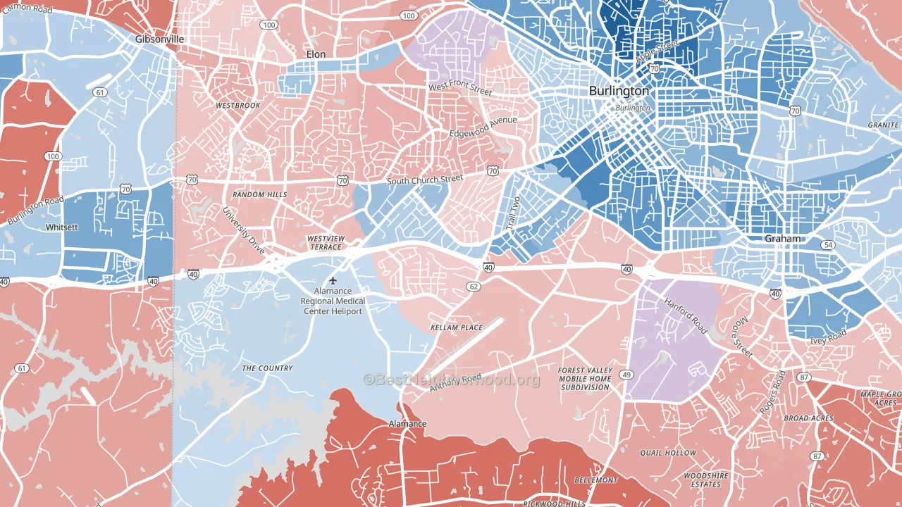 27215, NC block-group political-lean map
