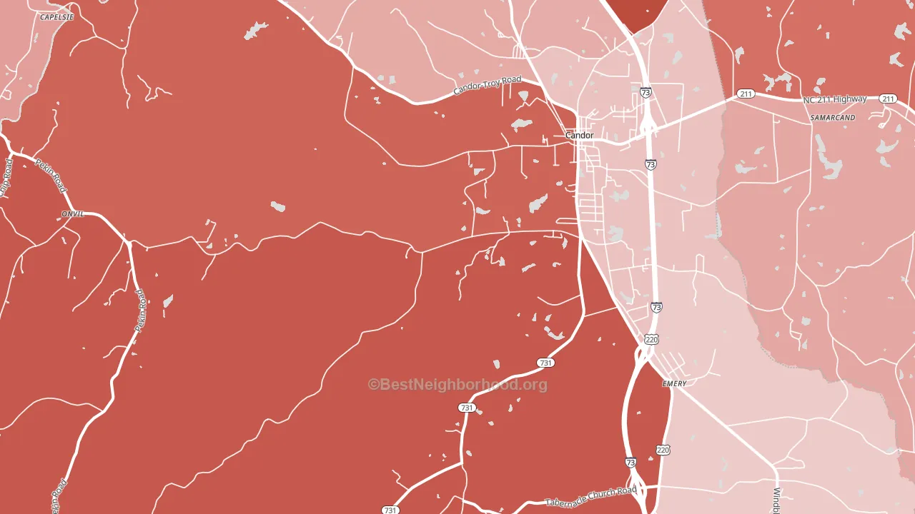 27229, NC block-group political-lean map