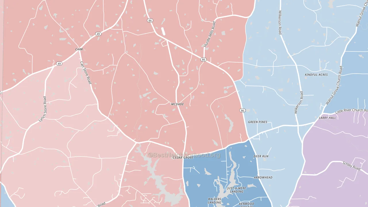 27231, NC block-group political-lean map