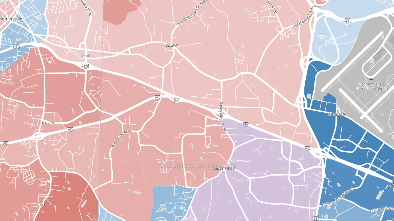 27235, NC block-group political-lean map