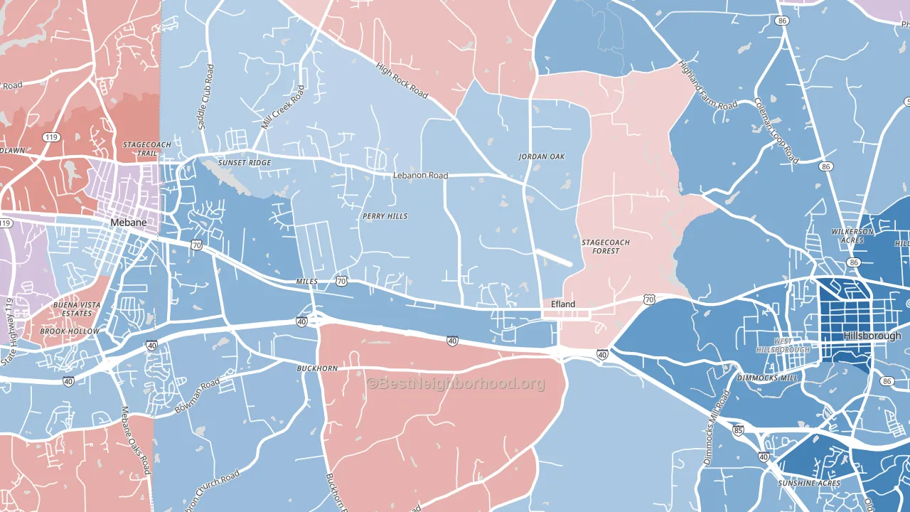 27243, NC block-group political-lean map
