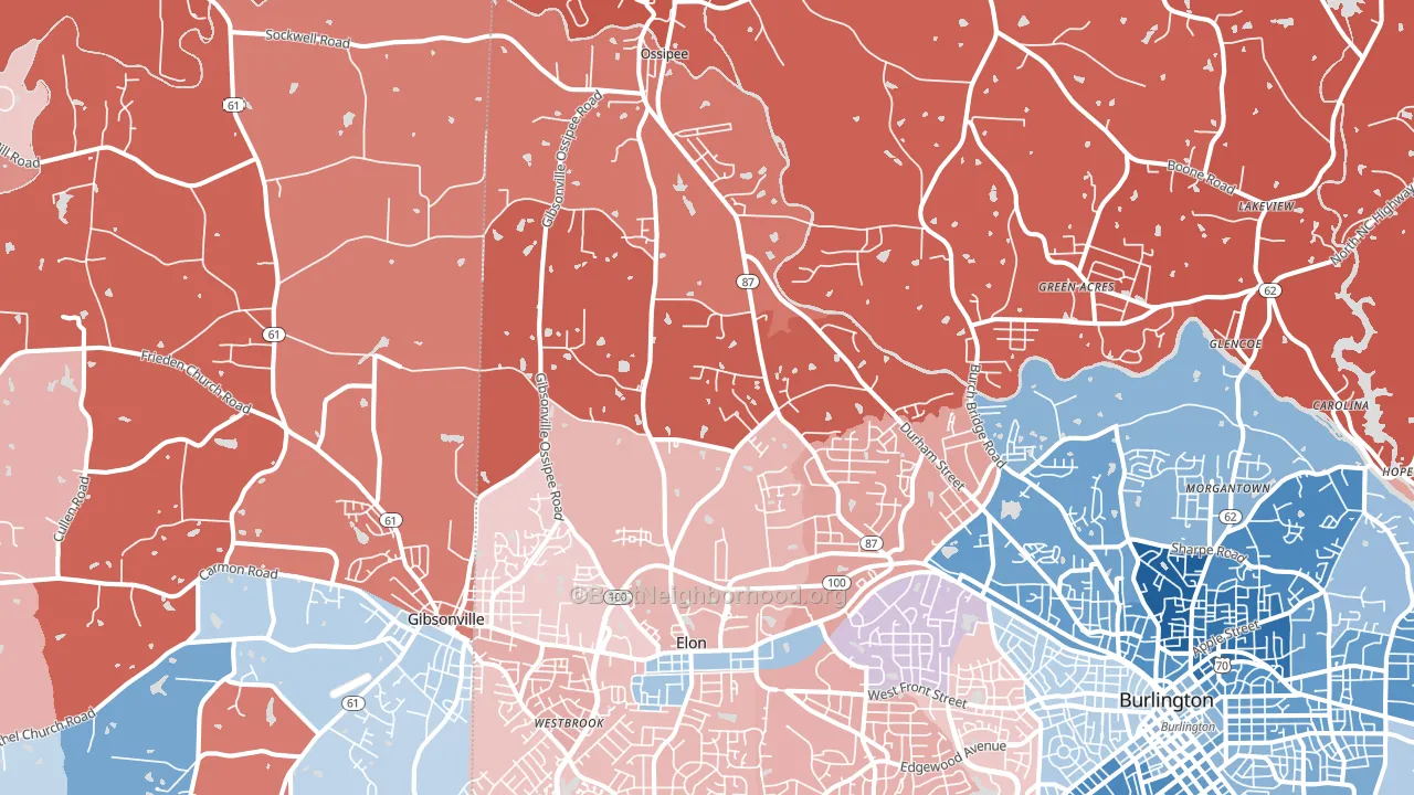 27244, NC block-group political-lean map