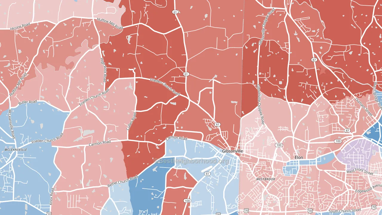 27249, NC block-group political-lean map