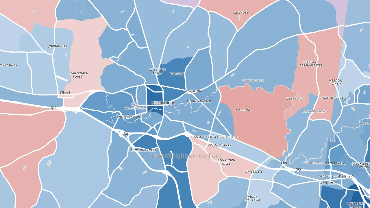 27278, NC block-group political-lean map