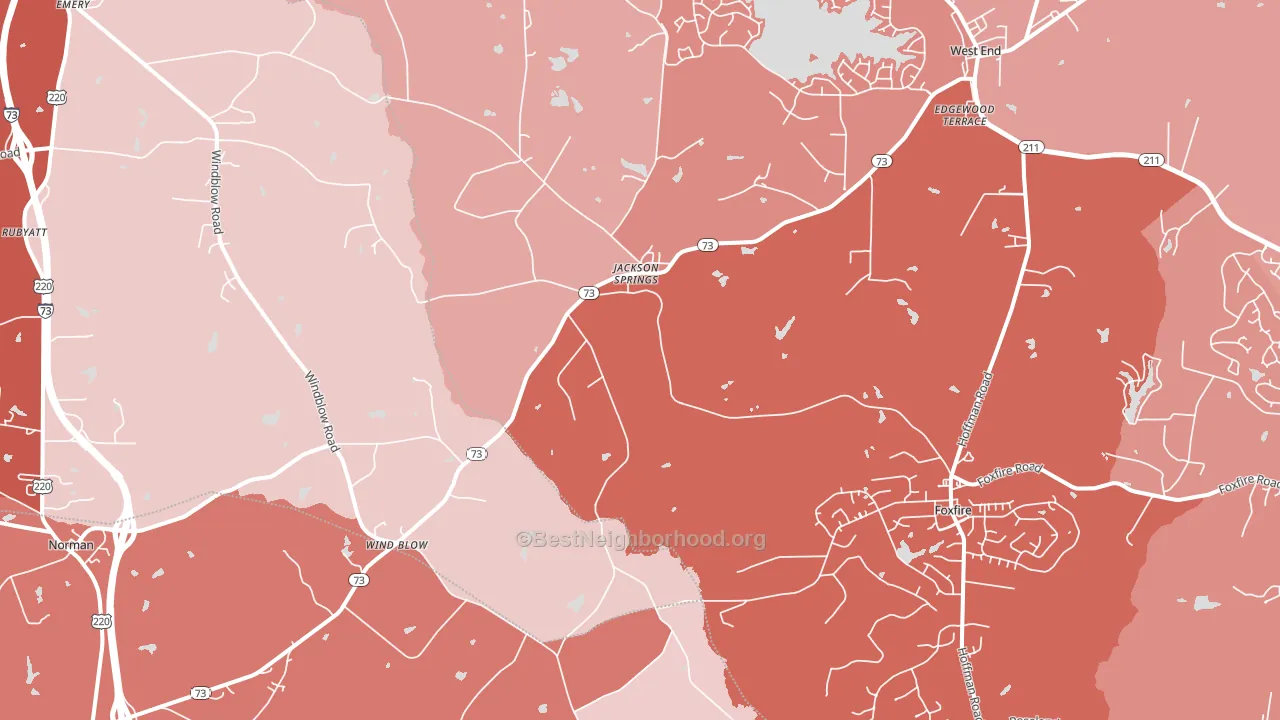 27281, NC block-group political-lean map