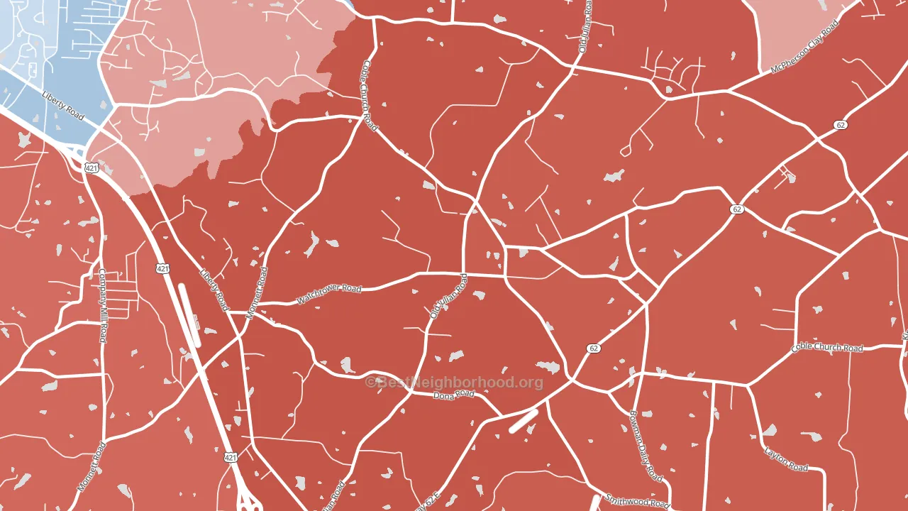 27283, NC block-group political-lean map