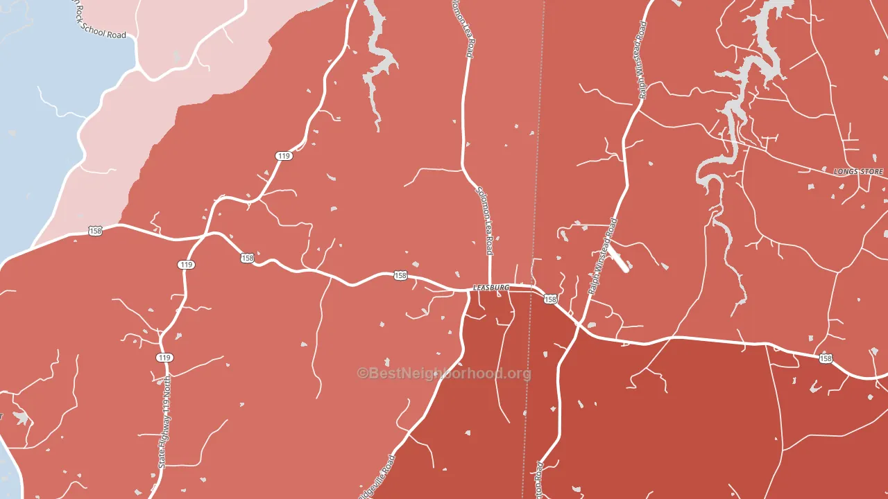 27291, NC block-group political-lean map